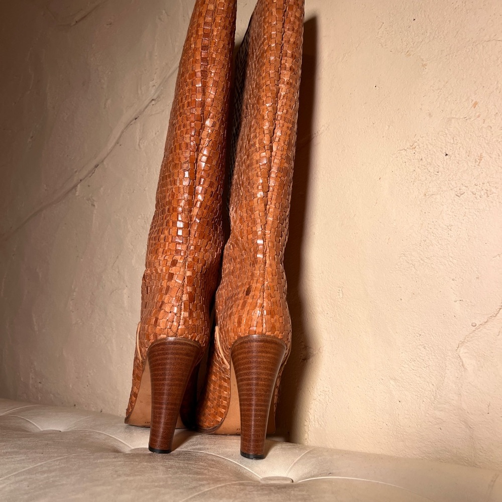 Vintage Leather Woven Boots 7 - Picture 5 of 6